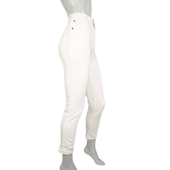 RACHEL COMEY Women's High Waist Jeans Light Beige Fray Ankle Size 0 - Picture 4 of 11